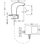 Mélangeur électronique de lavabo Actionné par capteur infrarouge. - TRES 19290603