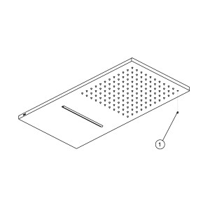 Douches murales acier inoxydable anticalcaire  2 types de jet (Pluie/Cascade). 280x550 mm. - TRES 29990301