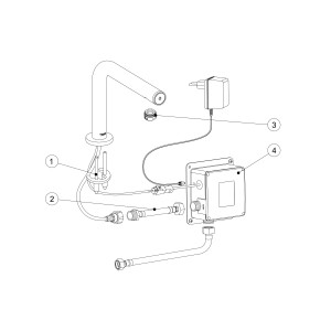 Robinet électronique de lavabo une seule eau TOUCH‑TRES Système sensible au toucher. Ne pas appuyer. - TRES 06144701