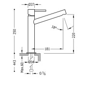 Mitigeur lavabo bec long - TRES 06220601