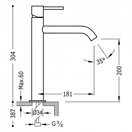 Mitigeur lavabo avec rallonge - TRES 26230701