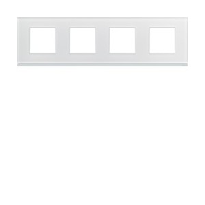 Plaque 4P H71 moon glass - APPAREILLAGE MURAL GALLERY HAGER WXP4014