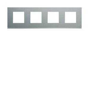 Plaque 4P H71 bright inox - APPAREILLAGE MURAL GALLERY HAGER WXP4214