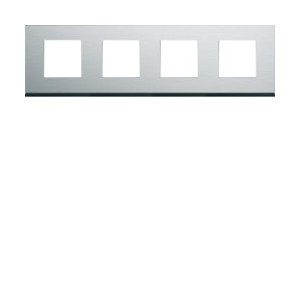 Plaque 4P H71 natural alu - APPAREILLAGE MURAL GALLERY HAGER WXP4314