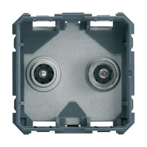 Prise TV+FM BNC traver 10db 2M - APPAREILLAGE MURAL GALLERY HAGER WXF254