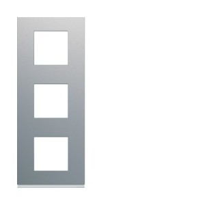 Plaque 3P V71 titane - APPAREILLAGE MURAL GALLERY HAGER WXP0143