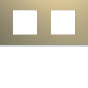 Plaque 2P H71 champagne - APPAREILLAGE MURAL GALLERY HAGER WXP0412