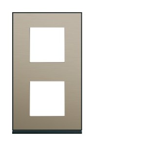 Plaque 2P V71 placage bronze - APPAREILLAGE MURAL GALLERY HAGER WXP2242