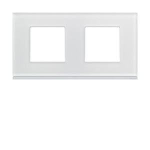 Plaque 2P H71 moon glass - APPAREILLAGE MURAL GALLERY HAGER WXP4012