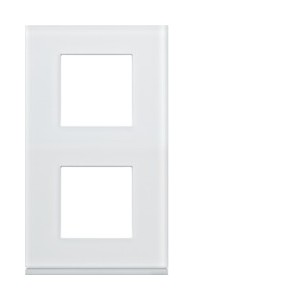 Plaque 2P V71 moon glass - APPAREILLAGE MURAL GALLERY HAGER WXP4042