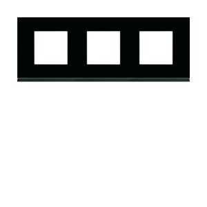 Plaque 3P H71 midnight glass - APPAREILLAGE MURAL GALLERY HAGER WXP4113