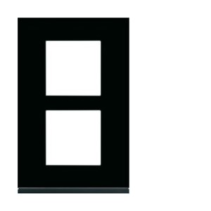 Plaque 2P V57 midnight glass - APPAREILLAGE MURAL GALLERY HAGER WXP4122