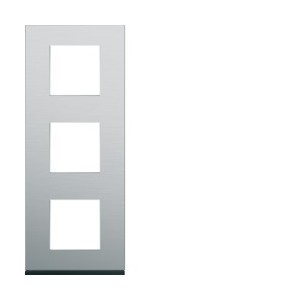 Plaque 3P V71 natural alu - APPAREILLAGE MURAL GALLERY HAGER WXP4343