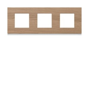 Plaque 3P H71 oak wood - APPAREILLAGE MURAL GALLERY HAGER WXP4713