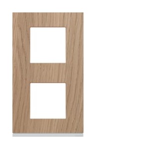 Plaque 2P V71 oak wood - APPAREILLAGE MURAL GALLERY HAGER WXP4742