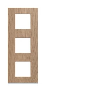 Plaque 3P V71 oak wood - APPAREILLAGE MURAL GALLERY HAGER WXP4743