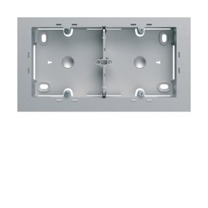 Boite saillie double titane - APPAREILLAGE MURAL GALLERY HAGER WXA682T