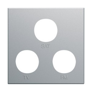 Enjo prise TV+FM+SAT 2M titane - APPAREILLAGE MURAL GALLERY HAGER WXD256T