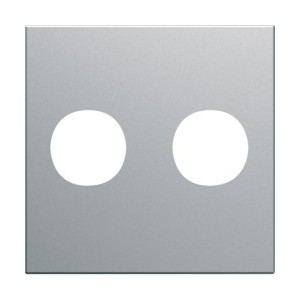 Enjo prise double F 2M titane - APPAREILLAGE MURAL GALLERY HAGER WXD259T