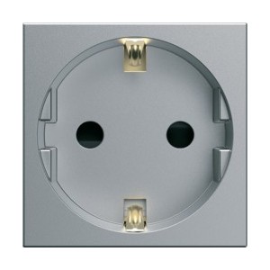 PC Schuko 2P+T titane - APPAREILLAGE MURAL GALLERY HAGER WXF160T