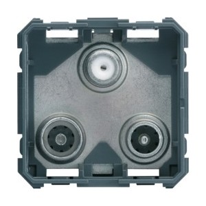 TV+FM+SAT triple 1 entree 2M - APPAREILLAGE MURAL GALLERY HAGER WXF256