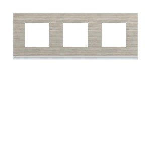Plaque 3P H71 latté - APPAREILLAGE MURAL GALLERY HAGER WXP2513