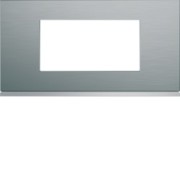 Plaque 4M E71 bright inox - APPAREILLAGE MURAL GALLERY HAGER WXP4204