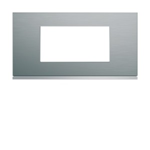 Plaque 4M E71 bright inox - APPAREILLAGE MURAL GALLERY HAGER WXP4204