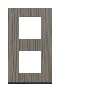 Plaque 2P V71 grey wood - APPAREILLAGE MURAL GALLERY HAGER WXP4842