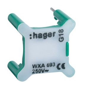 Voyant pour inter 230V vert - APPAREILLAGE MURAL GALLERY HAGER WXA693