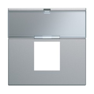 Enjo RJ45 porte-etiqu 2M titan - APPAREILLAGE MURAL GALLERY HAGER WXD206T