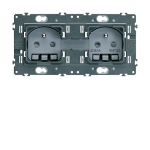 PC 2P+T double - APPAREILLAGE MURAL GALLERY HAGER WXF122