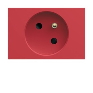 PC goulotte 2P+T 16A rouge - APPAREILLAGE MURAL GALLERY HAGER WXF421R