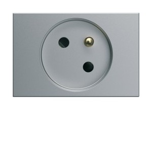 PC goulotte 2P+T 16A titane - APPAREILLAGE MURAL GALLERY HAGER WXF421T