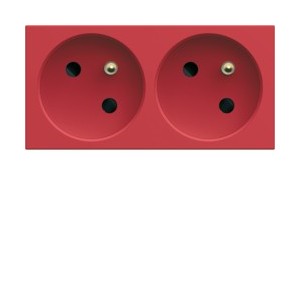 PC dble goul. 2P+T 16A rouge - APPAREILLAGE MURAL GALLERY HAGER WXF422R