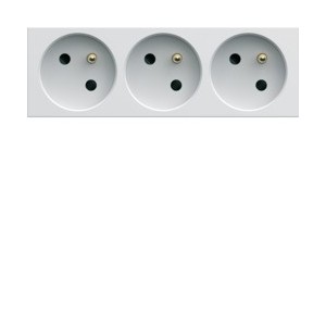 PC triple goul. 2P+T 16A pure - APPAREILLAGE MURAL GALLERY HAGER WXF423B