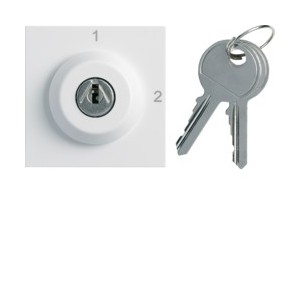 Inter clé 2 posi. 2M pure - APPAREILLAGE MURAL GALLERY HAGER WXF615B