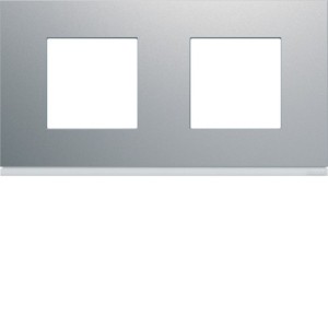 Plaque 2P H71 titane - APPAREILLAGE MURAL GALLERY HAGER WXP0112