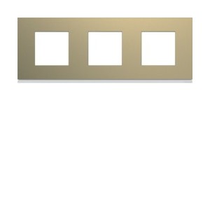 Plaque 3P H71 champagne - APPAREILLAGE MURAL GALLERY HAGER WXP0413