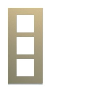 Plaque 3P V57 champagne - APPAREILLAGE MURAL GALLERY HAGER WXP0423