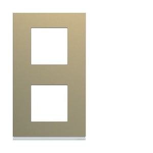 Plaque 2P V71 champagne - APPAREILLAGE MURAL GALLERY HAGER WXP0442