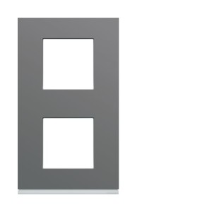 Plaque plastique 2P V71 taupe - APPAREILLAGE MURAL GALLERY HAGER WXP0942