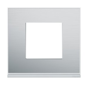 Plaque 1P placage aluminium - APPAREILLAGE MURAL GALLERY HAGER WXP2002
