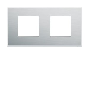 Plaque 2P H71 placage aluminiu - APPAREILLAGE MURAL GALLERY HAGER WXP2012