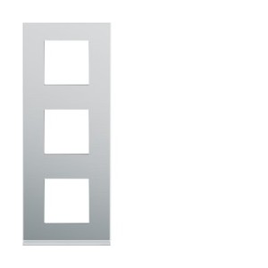 Plaque 3P V71 placage aluminiu - APPAREILLAGE MURAL GALLERY HAGER WXP2043