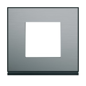 Plaque 1P placage steel - APPAREILLAGE MURAL GALLERY HAGER WXP2102