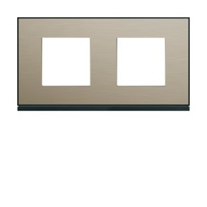 Plaque 2P H71 placage bronze - APPAREILLAGE MURAL GALLERY HAGER WXP2212