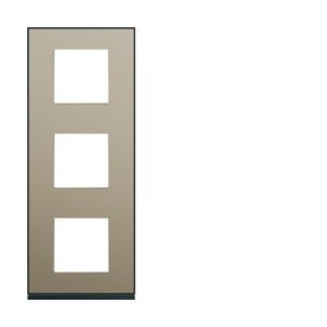 Plaque 3P V71 placage bronze - APPAREILLAGE MURAL GALLERY HAGER WXP2243