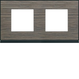 Plaque 2P H71 pecan - APPAREILLAGE MURAL GALLERY HAGER WXP2412