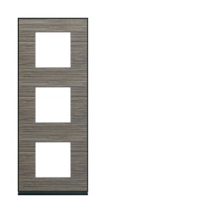 Plaque 3P V71 pecan - APPAREILLAGE MURAL GALLERY HAGER WXP2443